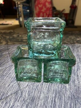 Set of three cube glasses from Spain